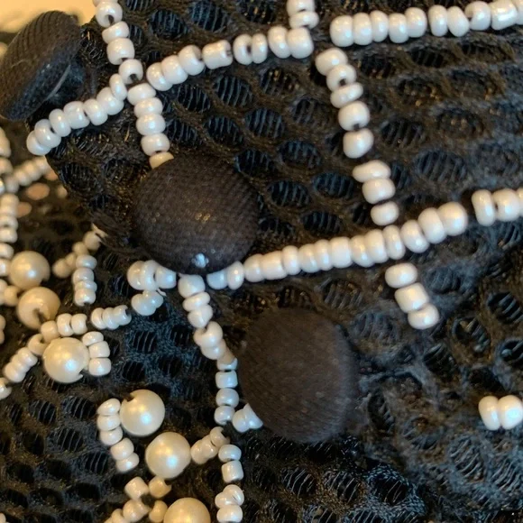 NEW asos Women’s Size 4 Small Black and White Long Sleeve Beaded Mini Dress - Picture 11 of 11